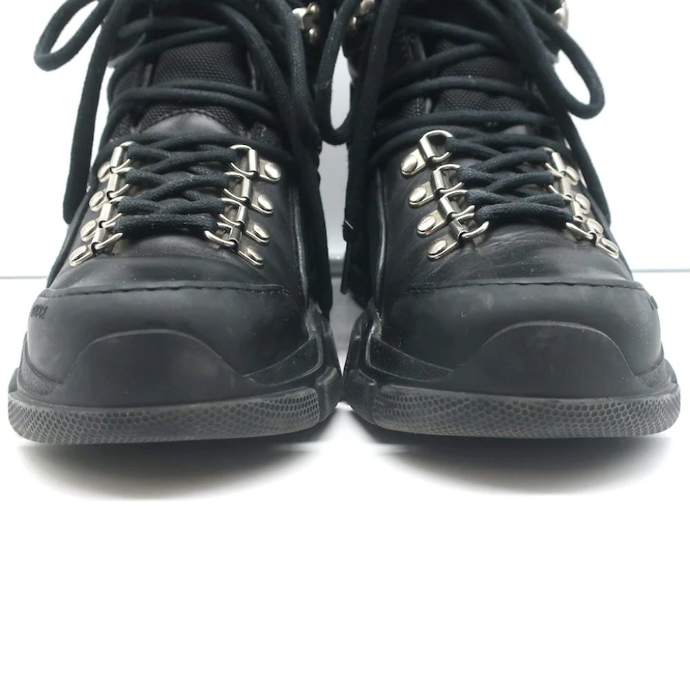 Gucci Flashtrek Hiking Boots Black Suede & Leather Size 38 - Picture 6 of 12